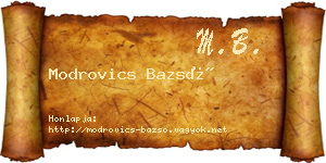 Modrovics Bazsó névjegykártya